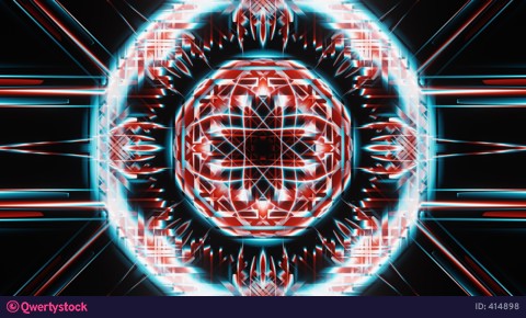 Abstract red and blue blinking neon circle vj loop animation background video 414898